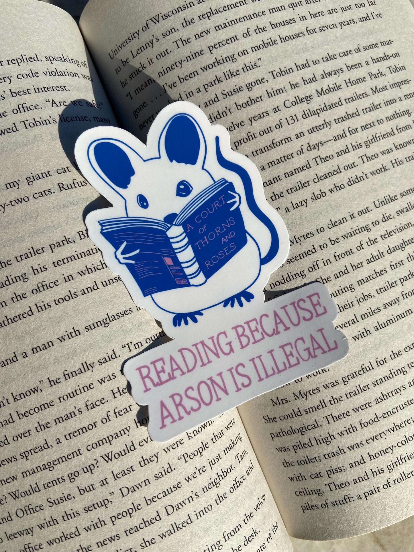 Reading Because Arson is Illegal Sticker